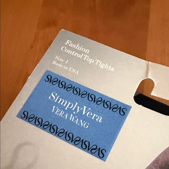 SimplyVera Vera Wang Control Top Tights • Size 1 Black/Multi Argyle • NIP - Picture 2 of 8